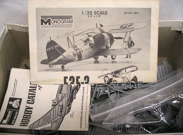 Monogram 1/32 Grumman F3F-3 Fighter - (F3F3), 6851 plastic model kit